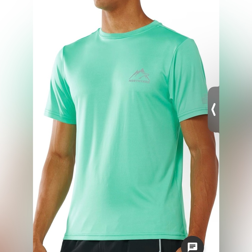Northyard Mens Athletic Performance Tee Shirt Green Size 3XL Stretch Workout